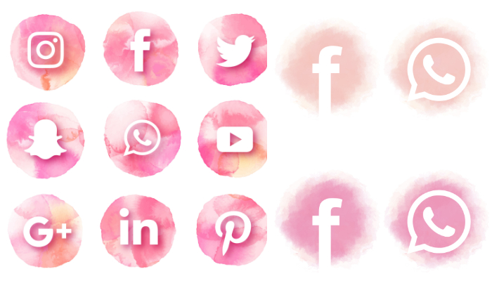 logos de redes sociales en rosa png